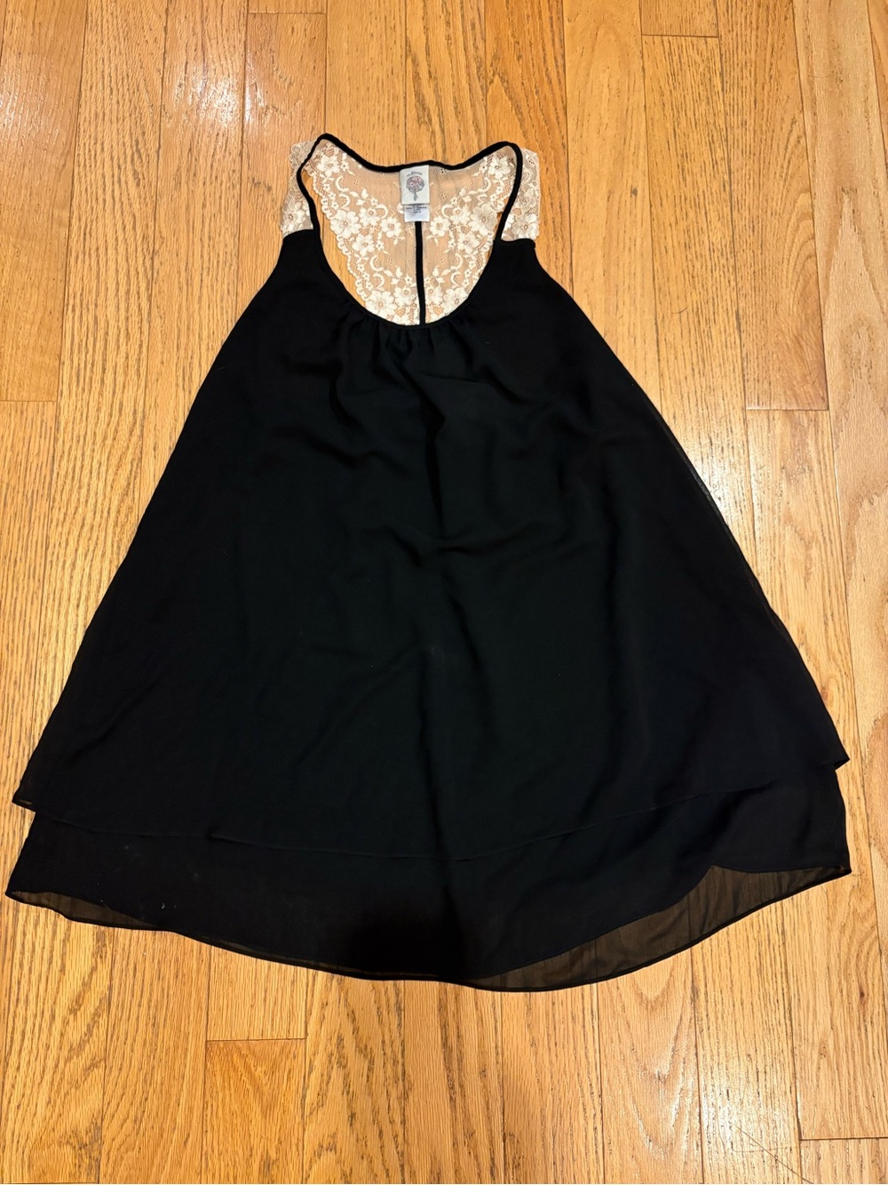 Black Sheer Lace-Back Dress